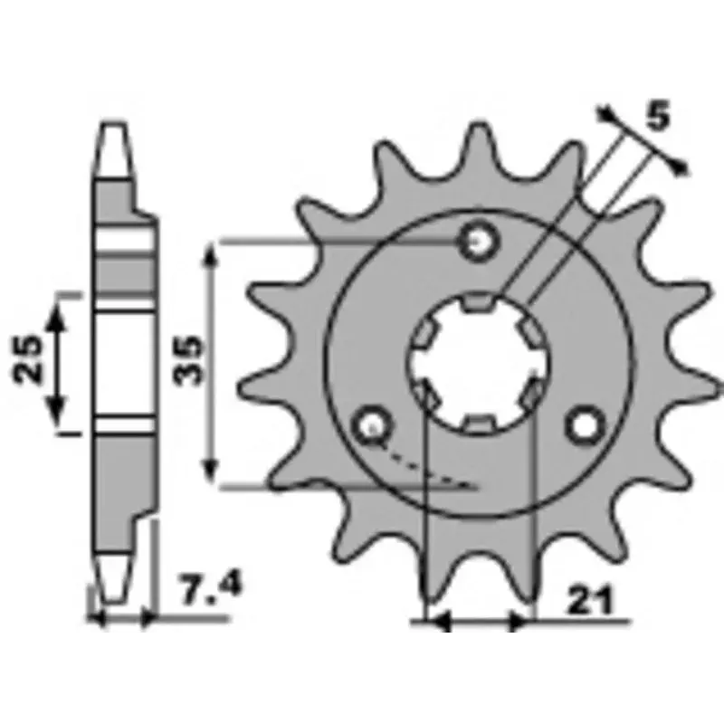 Pignon PBR 16 dents acier pas 520 type 437 Suzuki DR600S