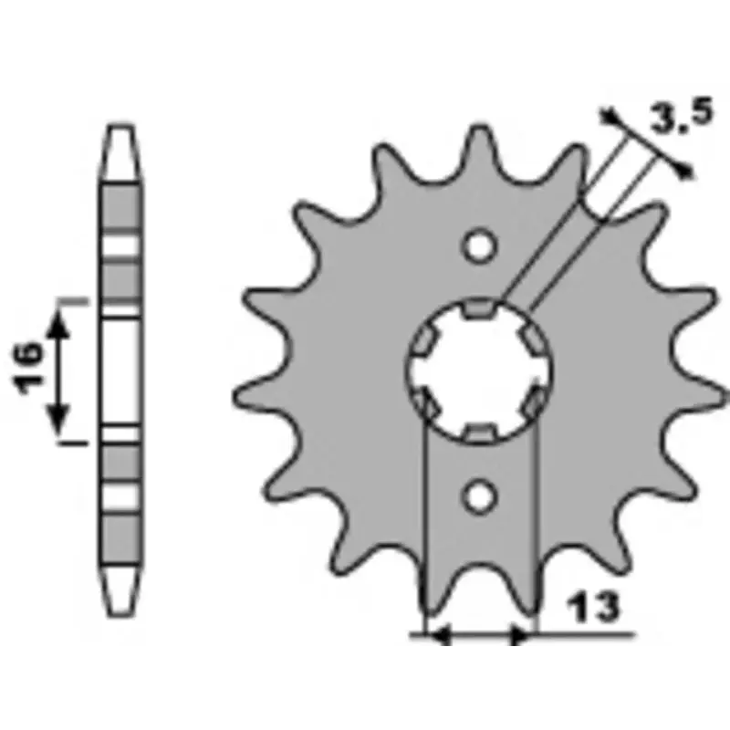 Pignon PBR 13 dents acier pas 420 type 563 Suzuki JR50