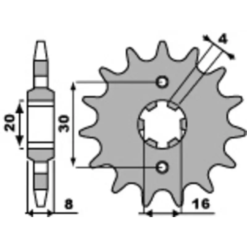 Pignon PBR 12 dents acier pas 520 type 718 Husqvarna CR125