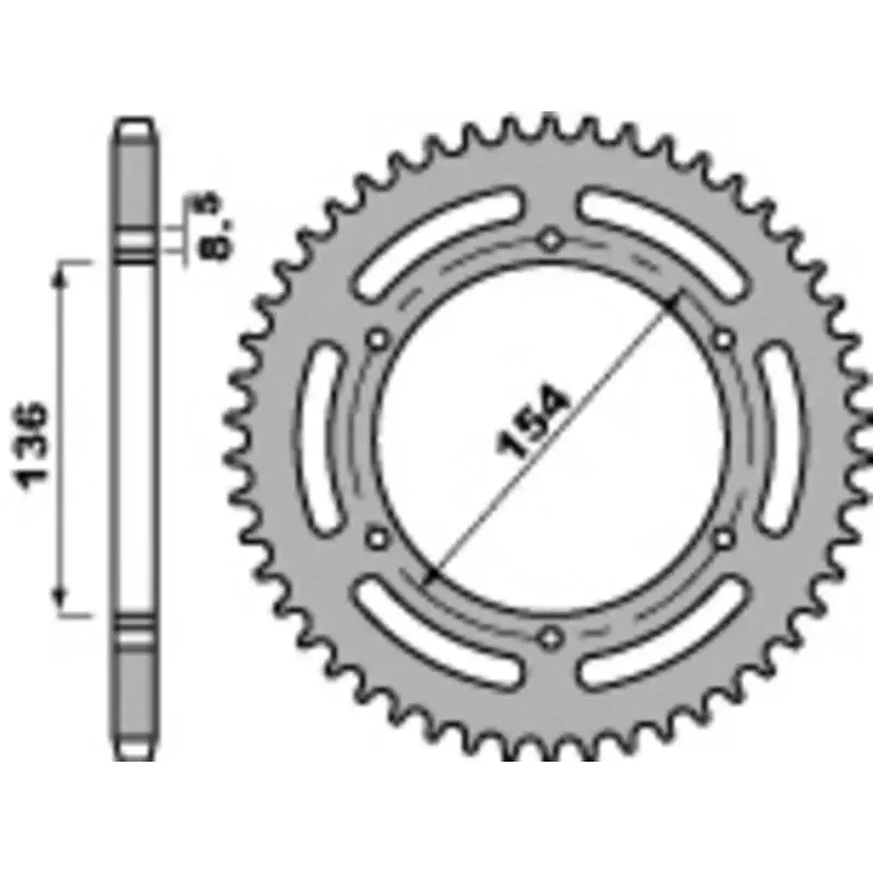 Couronne PBR 47 dents acier standard pas 520 type 4546