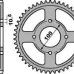 Couronne PBR 56 dents acier standard pas 428 type 803