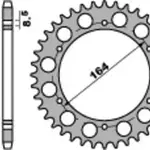 Couronne PBR 44 dents acier standard pas 525 type 4589
