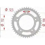 Couronne AFAM 43 dents acier pas 520 type 10627 Honda CB500F