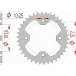 Couronne AFAM 38 dents acier pas 520 type 98500 Polaris