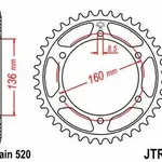 Couronne JT SPROCKETS 47 dents acier pas 520 type 5