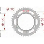 Couronne AFAM 42 dents acier pas 525 type 71800 KTM