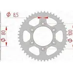 Couronne AFAM 48 dents acier pas 420 type 80105 Rieju