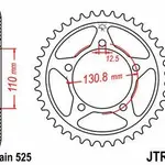 Couronne JT SPROCKETS 44 dents acier pas 525 type 7 BMW S1000RR
