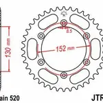 Couronne JT SPROCKETS 48 dents acier pas 520 type 8