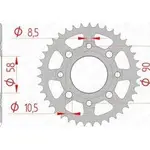 Couronne AFAM 40 dents acier pas 428 type 10201