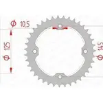 Couronne AFAM 40 dents acier pas 520 type 12407 Yamaha