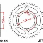 Couronne JT SPROCKETS 47 dents acier pas 520 type 9