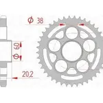 Couronne AFAM 43 dents acier pas 525 type 50800 Ducati