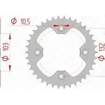 Couronne AFAM 39 dents acier pas 520 type 71305 KTM