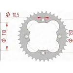 Couronne AFAM 40 dents acier pas 520 type 10318