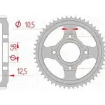 Couronne AFAM 50 dents acier pas 428 type 10216 Honda