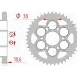 Couronne AFAM 38 dents acier pas 525 type 50801 Ducati