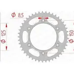 Couronne AFAM 50 dents acier pas 520 type 71304
