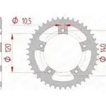Couronne AFAM 42 dents acier pas 525 type 86500 Triumph 600