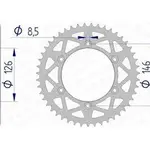 Couronne AFAM 52 dents alu ultra-light pas 520 type 15203N