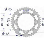 Couronne AFAM 47 dents alu ultra-light pas 420 type 17107N