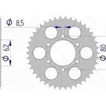 Couronne AFAM 51 dents alu pas 428 type 13208 Yamaha TY125