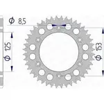 Couronne AFAM 45 dents alu ultra-light anti-boue pas 520 type 11212
