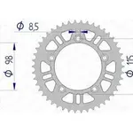 Couronne AFAM 46 dents alu ultra-light pas 420 type 72101N