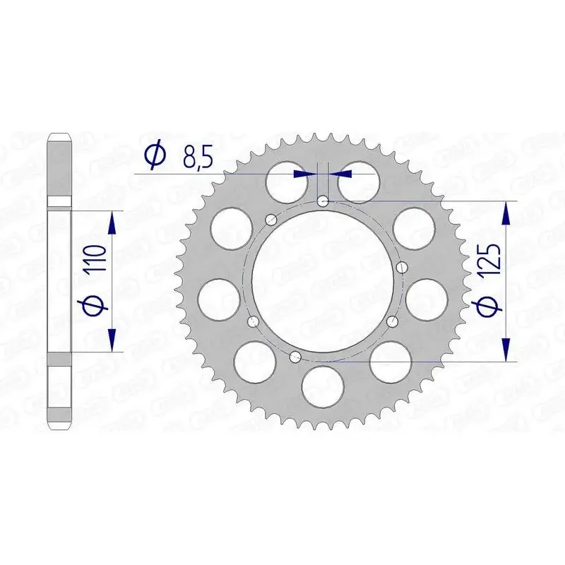 Couronne AFAM 56 dents alu pas 428 type 60104