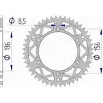 Couronne AFAM 52 dents alu ultra-light anti-boue pas 520 type 15206