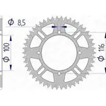Couronne AFAM 49 dents alu ultra-light anti-boue pas 420 type 17104 Kawasaki