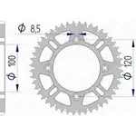 Couronne AFAM 52 dents alu ultra-light anti-boue pas 428 type 15104