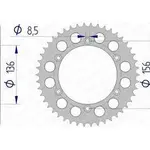 Couronne AFAM 42 dents alu ultra-light pas 520 type 15206N