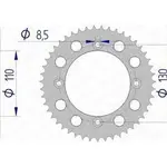 Couronne AFAM 50 dents alu ultra-light pas 420 type 11104N