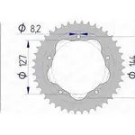 Couronne AFAM 41 dents alu pas 525 type 51608 Ducati