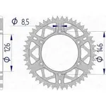 Couronne AFAM 51 dents alu ultra-light anti-boue pas 520 type 15203 Suzuki