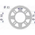 Couronne AFAM 49 dents alu ultra-light pas 420 type 17104N