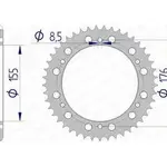 Couronne AFAM 45 dents alu ultra-light anodisé dur pas 530 type 87601