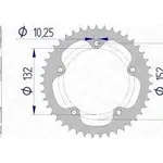 Couronne AFAM 40 dents alu pas 525 type 93836 MV Agusta