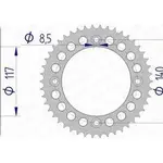 Couronne AFAM 46 dents alu pas 428 type 13108 Yamaha