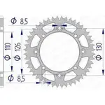 Couronne AFAM 47 dents alu ultra-light anti-boue pas 420 type 17107