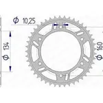 Couronne AFAM 41 dents alu pas 520 type 11618 Honda