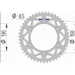 Couronne AFAM 52 dents alu ultra-light pas 520 type 13323N Yamaha