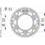 Couronne AFAM 49 dents alu ultra-light anti-boue pas 520 type 11212