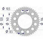 Couronne AFAM 41 dents alu pas 520 type 17404
