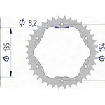 Couronne AFAM 40 dents alu ultra-light anodisé dur pas 525 type 51803