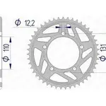 Couronne AFAM 46 dents alu ultra-light anodisé dur pas 525 type 165800