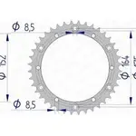 Couronne AFAM 40 dents alu pas 520 type 13500 Yamaha