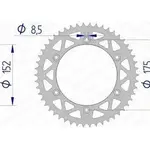 Couronne AFAM 50 dents alu ultra-light pas 520 type 13508N Yamaha