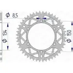 Couronne AFAM 53 dents alu ultra-light anti-boue pas 520 type 17206